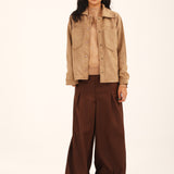 BUTTON DOWN SUEDE JACKET