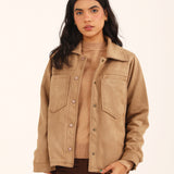 BUTTON DOWN SUEDE JACKET