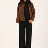 BUTTON DOWN SUEDE JACKET
