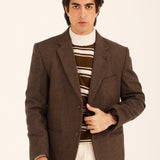 TEXTURED WOOL BLEND COAT