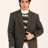 TEXTURED WOOL BLEND COAT