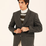 TEXTURED WOOL BLEND COAT