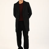 TEXTURED WOOL BLEND LONG COAT