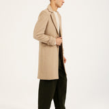 TEXTURED WOOL BLEND LONG COAT