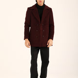 DOUBLE BREASTED WOOL BLEND COAT