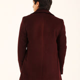 DOUBLE BREASTED WOOL BLEND COAT