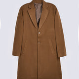 TEXTURED WOOL BLEND LONG COAT