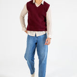 V-NECK SLEEVELESS SWEATER