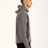 TWO TONE TEXTURED FABRIC HOODIE