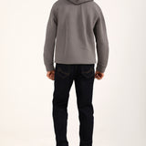 TWO TONE TEXTURED FABRIC HOODIE