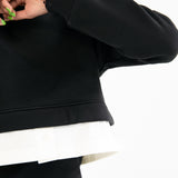 SWEATSHIRT WITH WOVEN PANEL DETAIL