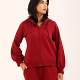 REGULAR HOODIE WITH BLOUSED SLEEVE