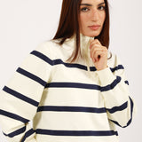 STRIPED TERRY SWEATSHIRT