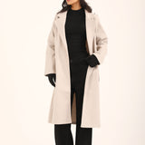 PLEATED SHOULDER LONG COAT