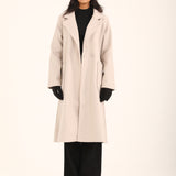 PLEATED SHOULDER LONG COAT