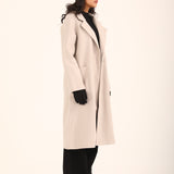PLEATED SHOULDER LONG COAT