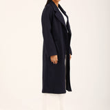 PLEATED SHOULDER LONG COAT