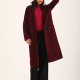 FAUX SUEDE COAT WITH SATIN TIPPING