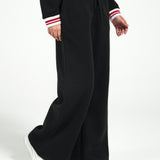 CONTRAST WIDE LEG TROUSERS