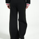 CONTRAST WIDE LEG TROUSERS