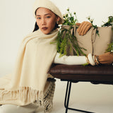 SOLID SHAWL WITH FRINGES