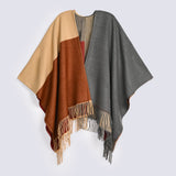 BLOCK PATTERNED CAPE SHAWL