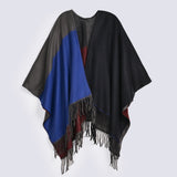 BLOCK PATTERNED CAPE SHAWL