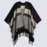 BLOCK PATTERNED CAPE SHAWL