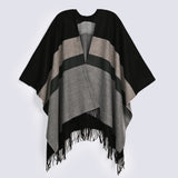 BLOCK PATTERNED CAPE SHAWL