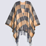 CHECKERED CAPE SHAWL