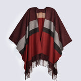 BLOCK PATTERNED CAPE SHAWL
