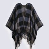 CHECKERED CAPE SHAWL