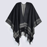 COLOR BLOCK CAPE SHAWL