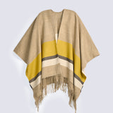 COLOR BLOCK CAPE SHAWL