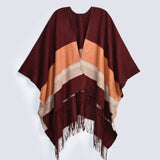 COLOR BLOCK CAPE SHAWL