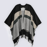 COLOR BLOCK CAPE SHAWL