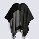 COLOR BLOCK CAPE SHAWL