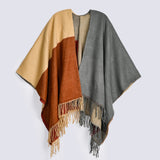 COLOR BLOCK CAPE SHAWL