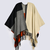 COLOR BLOCK CAPE SHAWL