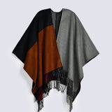 COLOR BLOCK CAPE SHAWL