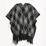 CHECKERED CAPE SHAWL