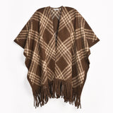 CHECKERED CAPE SHAWL