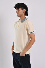 CONTRAST TIPPING COLLAR KNITTED POLO