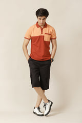 TEXTURED COLOR BLOCKING POLO