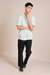 BAGGY FIT RESORT COLLAR PRINTED SHIRT