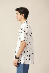 BAGGY FIT RESORT COLLAR PRINTED SHIRT