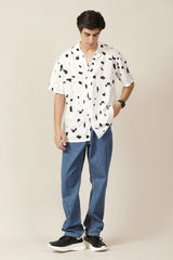 BAGGY FIT RESORT COLLAR PRINTED SHIRT