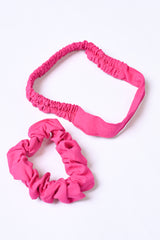 SOLID SCRUNCHIE & HEADBAND (PACK OF 2)