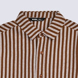 TEXTURED STRIPED BUTTON DOWN POLO