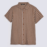 TEXTURED STRIPED BUTTON DOWN POLO